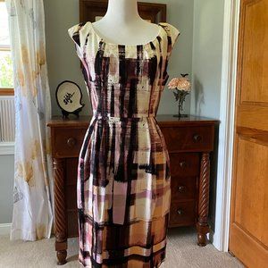 Maggy London retro pink and black sheath dress 6